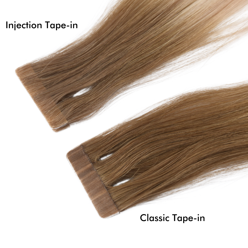 Dark Blonde #8 Seamless Injection Tape-in Full Cuticle Human Hair Extensions Double Drawn-50g