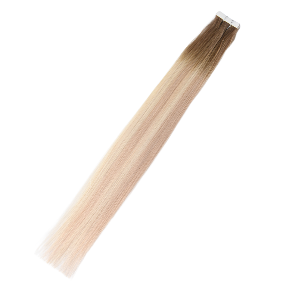 Chocolate Blonde #18 Seamless Injection Tape-in Full Cuticle Human Hair Extensions Double Drawn-50g