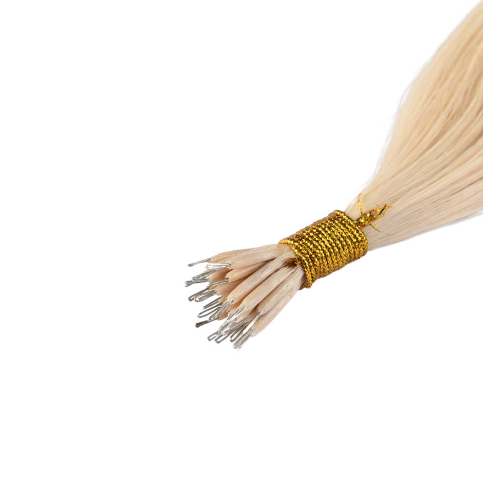 Ash Blonde #60 Nano Tip Full Cuticle Human Hair Extensions Double Drawn-50g