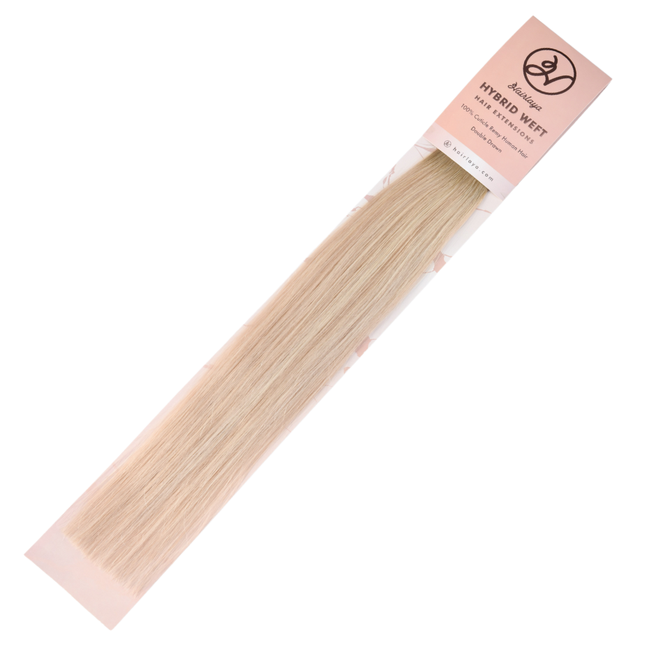 Ash Copper #130A Genius Hybrid Weft Full Cuticle Human Hair Extensions Double Drawn-4 wefts