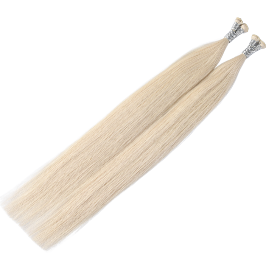 Ash Blonde #60 Genius Hybrid Weft Full Cuticle Human Hair Extensions Double Drawn-4 wefts