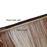 #60S Icy Blonde Hybrid Wefts Hair Extensions Double Drawn