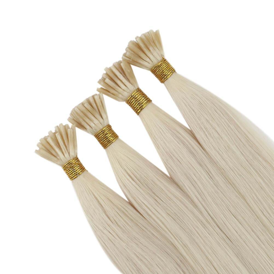 Dark Blonde #8 I-Tip Full Cuticle Human Hair Extensions Double Drawn-50g