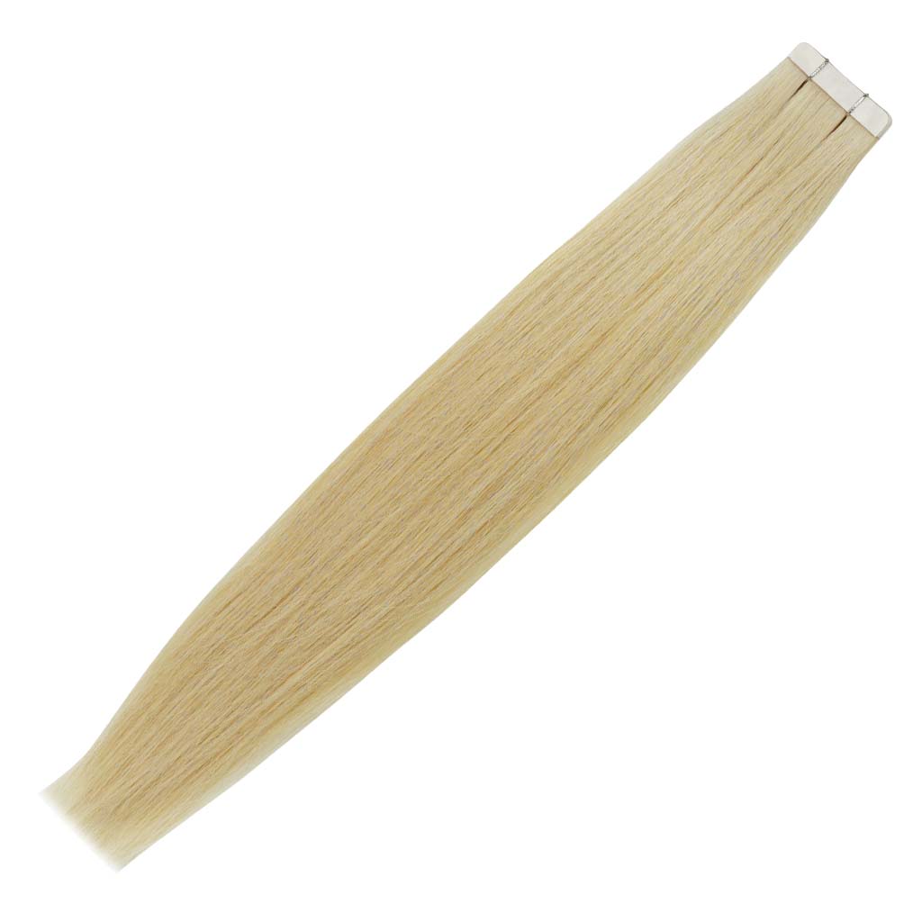Blonde (#613) Straight Tape-In Hair Extensions Double Drawn View