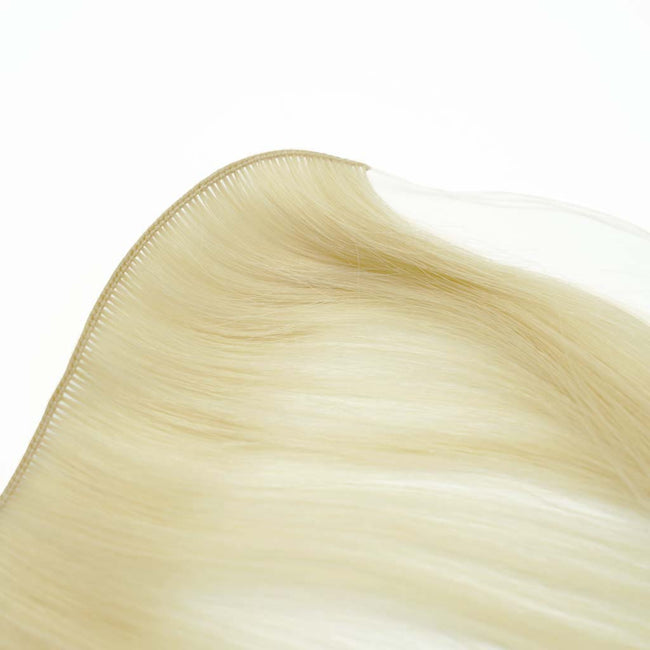 Hairlaya  Blonde (#613) Hand-Tied Wefts Hair Extensions Double Drawn hand detail
