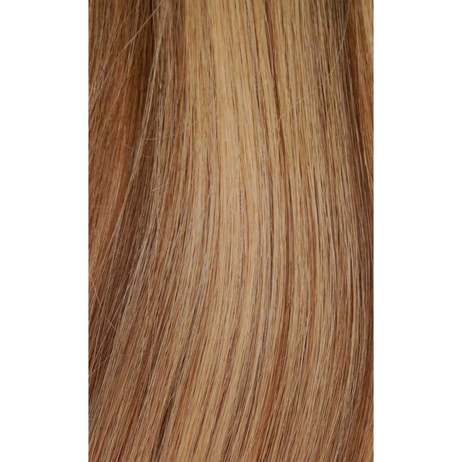 #4/12-Dark Brown/Dirty Blonde Balayage Hand-Tied Wefts Hair Extensions Double Drawn