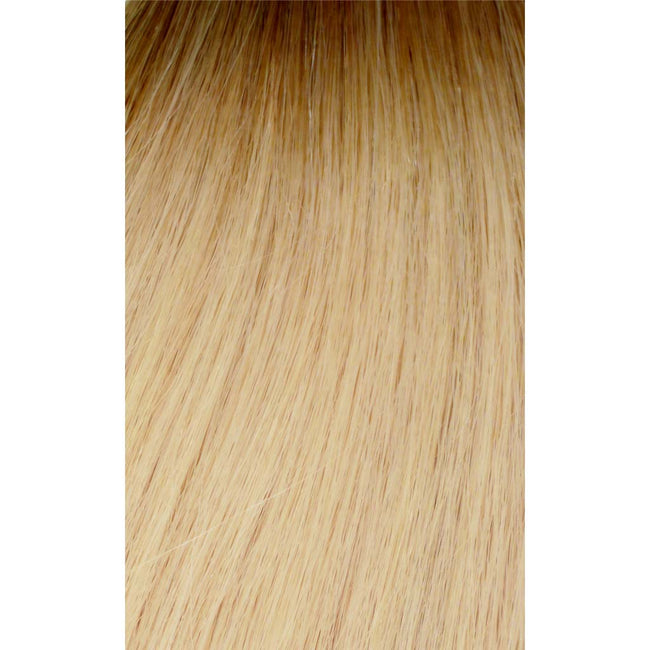 #6/613-Medium Brown/Blonde Rooted Hand-Tied Wefts Hair Extensions Double Drawn