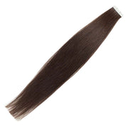 Darkest Brown (#2) Straight Tape-In Hair Extensions Double Drawn View