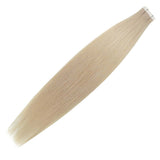 Ash Blonde (#60) Straight Tape-In Hair Extensions Double Drawn View