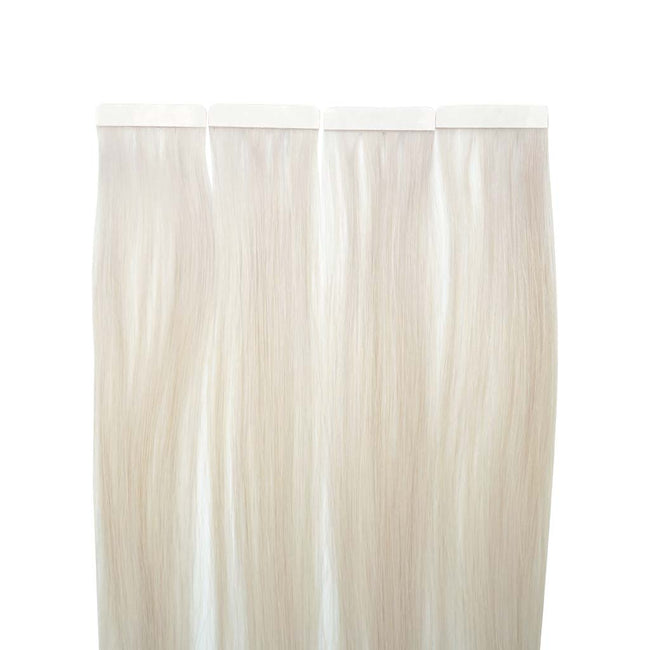 Icy Blonde (#60S) Straight Tape-In Hair Extensions Double Drawn detail_3