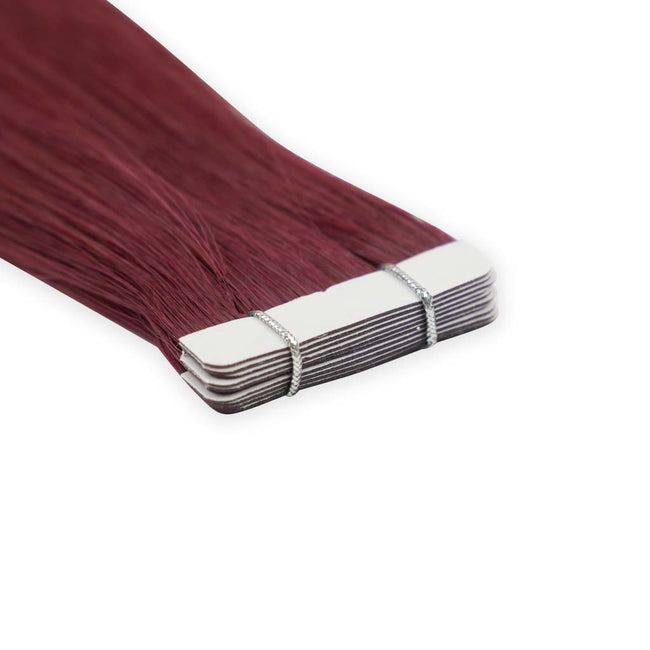 Merlot Straight (#34) Tape-In Hair Extensions Double Drawn Detail