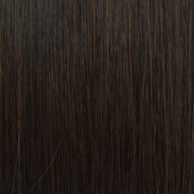 #2 Darkest Brown Hybrid Wefts Hair Extensions Double Drawn